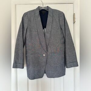 J.CREW | cotton/linen blend blazer navy blue 4 style H6199
